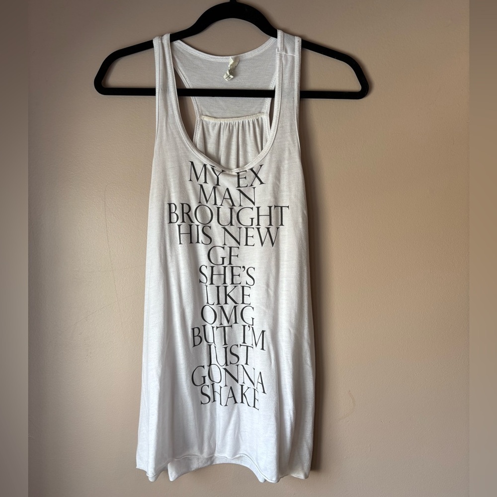 Taylor Swift Shake it Off White Graphic Tank Top